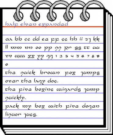 Half-Elven Expanded Expanded animated font preview