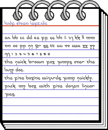 Half-Elven Leftalic Italic animated font preview Half-Elven Leftalic Italic animated font preview