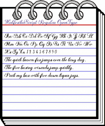 Halfesika Script Regular animated font preview Halfesika Script Regular animated font preview