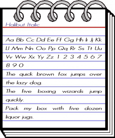 Halibut Italic animated font preview Halibut Italic animated font preview