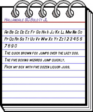 Hallandale SC Bold It. JL Regular animated font preview Hallandale SC Bold It. JL Regular animated font preview