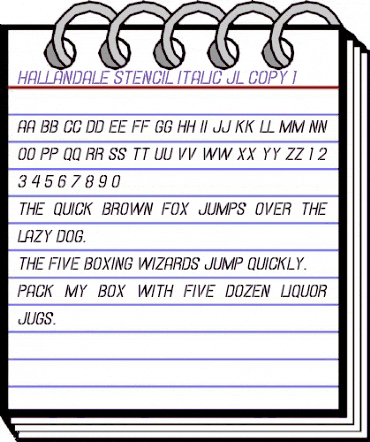 Hallandale Stencil Italic JL Regular animated font preview Hallandale Stencil Italic JL Regular animated font preview