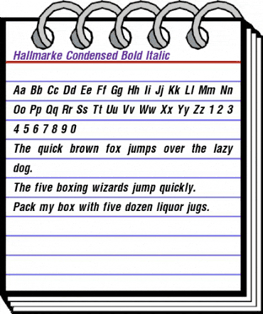 Hallmarke Condensed Bold Italic animated font preview Hallmarke Condensed Bold Italic animated font preview