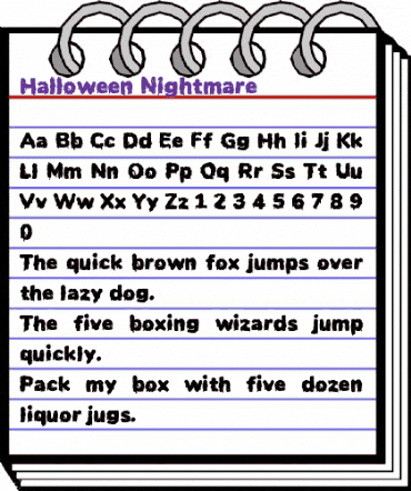 Halloween Nightmare Regular animated font preview