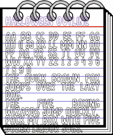 halloween outline Regular animated font preview