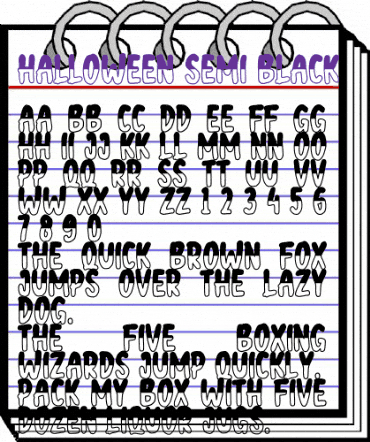 halloween semi black Regular animated font preview