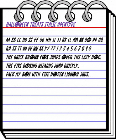 Halloween Treats Italic animated font preview