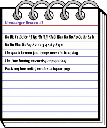 Hamburger Heaven NF Regular animated font preview Hamburger Heaven NF Regular animated font preview