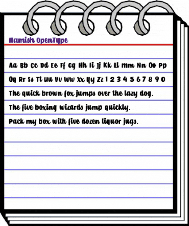 Hamish Regular animated font preview