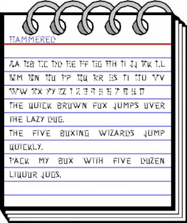 Hammered Regular animated font preview