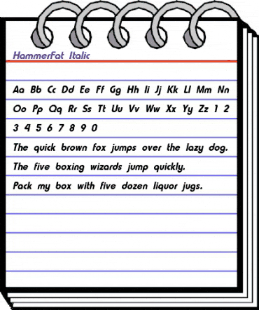 HammerFat Italic animated font preview