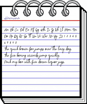 Hamuna Regular animated font preview