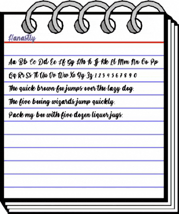 Hanastly Regular animated font preview