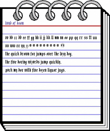 Hand of Doom Regular animated font preview