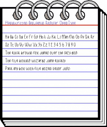 Handwritten Benjamin Regular animated font preview