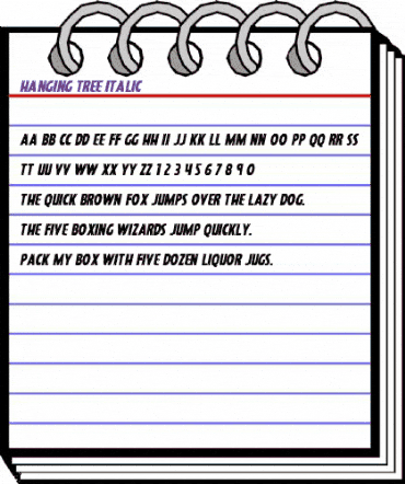 Hanging Tree Italic Italic animated font preview