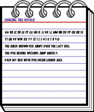 Hanging Tree Rotalic Italic animated font preview Hanging Tree Rotalic Italic animated font preview