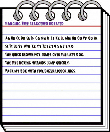 Hanging Tree Staggered Rotated Regular animated font preview Hanging Tree Staggered Rotated Regular animated font preview