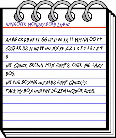 Hangover Monday Bold Italic animated font preview Hangover Monday Bold Italic animated font preview