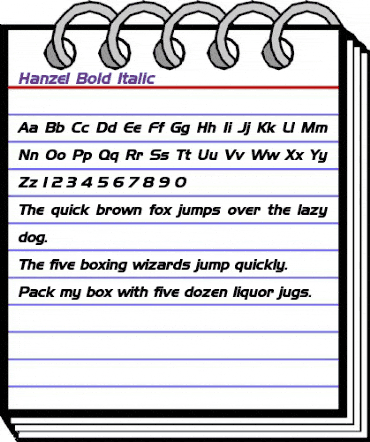 Hanzel Bold Italic animated font preview Hanzel Bold Italic animated font preview