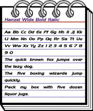 Hanzel Wide Bold Italic animated font preview Hanzel Wide Bold Italic animated font preview