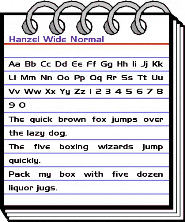 Hanzel Wide Normal animated font preview