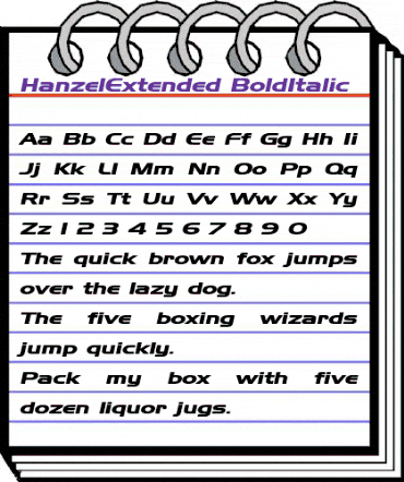 HanzelExtended BoldItalic animated font preview HanzelExtended BoldItalic animated font preview