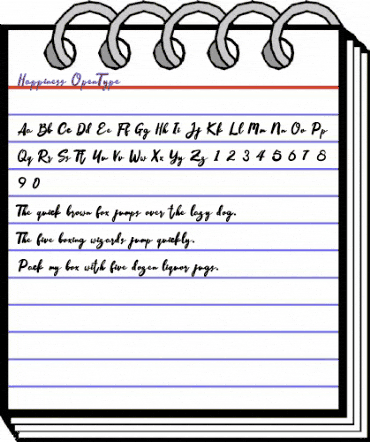 Happiness Regular animated font preview