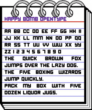 Happy Bomb Regular animated font preview