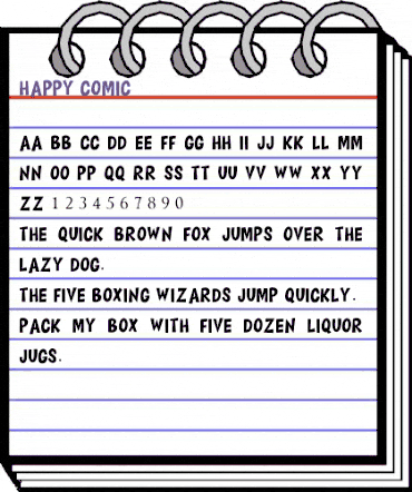 HAPPY COMIC Regular animated font preview