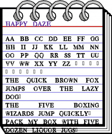 HAPPY DAZE Regular animated font preview