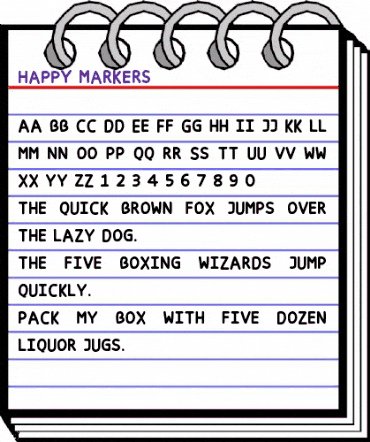 Happy markers Regular animated font preview