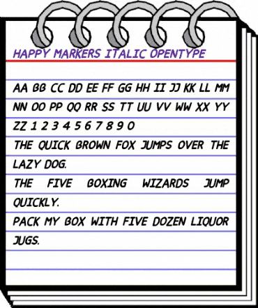 Happy markers Italic animated font preview