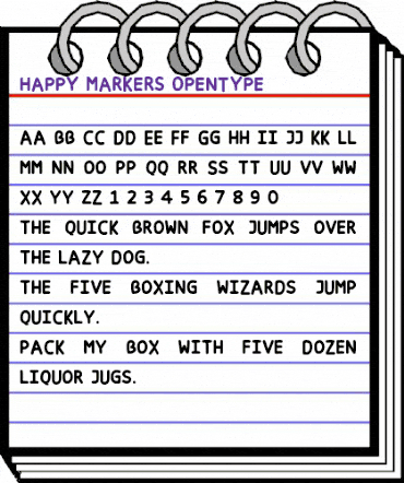 Happy markers Regular animated font preview