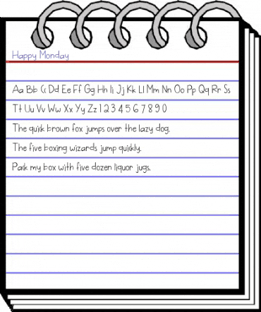 Happy Monday Regular animated font preview