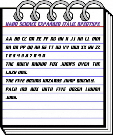 Hard Science Expanded Italic Expanded Italic animated font preview Hard Science Expanded Italic Expanded Italic animated font preview