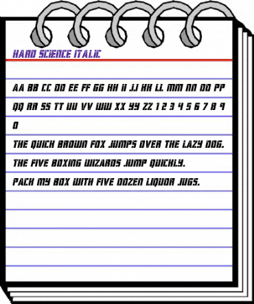 Hard Science Italic Italic animated font preview