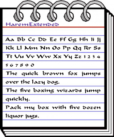 HaremExtended Regular animated font preview