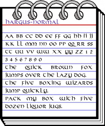 Hargus-Normal Regular animated font preview