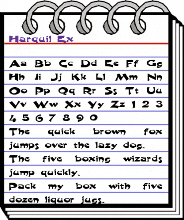 Harquil Ex Regular animated font preview