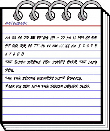 Hatchback Regular animated font preview