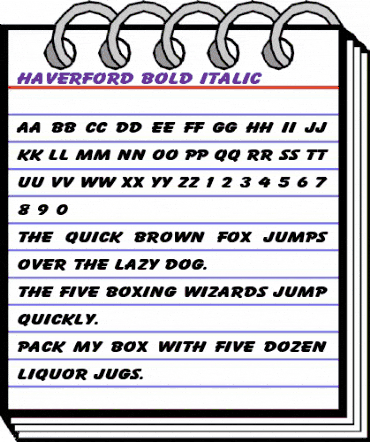 Haverford Bold Italic Regular animated font preview