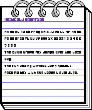 Headcold Regular animated font preview