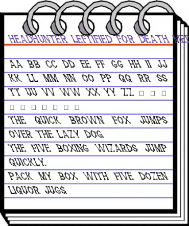 Headhunter Leftified For Death Medium animated font preview