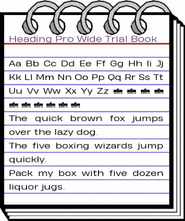 Heading Pro Wide Trial Book animated font preview Heading Pro Wide Trial Book animated font preview