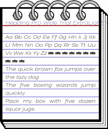 Heading Pro Wide Trial ExtraLight Italic animated font preview Heading Pro Wide Trial ExtraLight Italic animated font preview