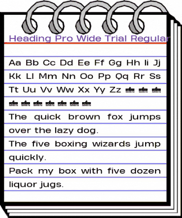Heading Pro Wide Trial Regular animated font preview