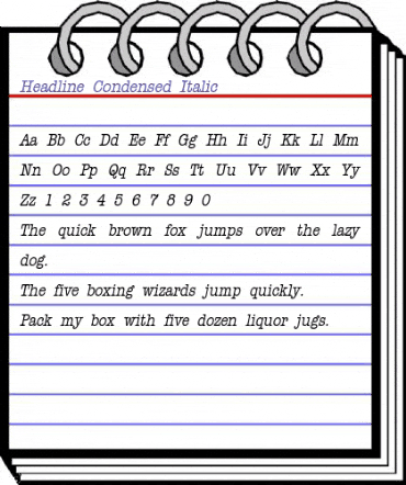 Headline Condensed Italic animated font preview Headline Condensed Italic animated font preview