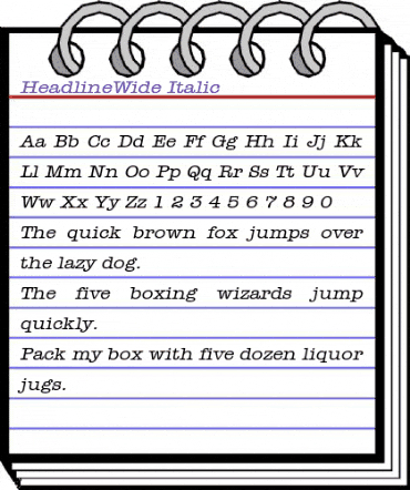 HeadlineWide Italic animated font preview HeadlineWide Italic animated font preview