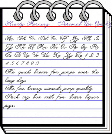 Hearty Morning - Personal Use Regular animated font preview